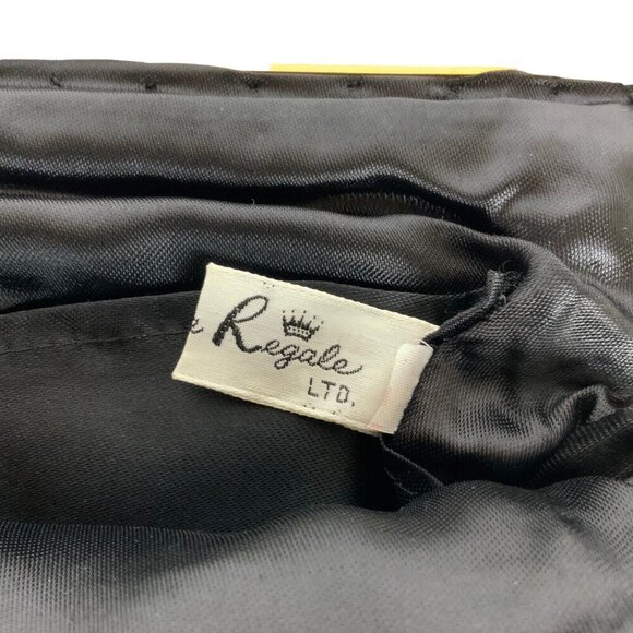 La Regale Vintage Black Beaded Evening Bag With Gold Chain Strap - Picture 6 of 7